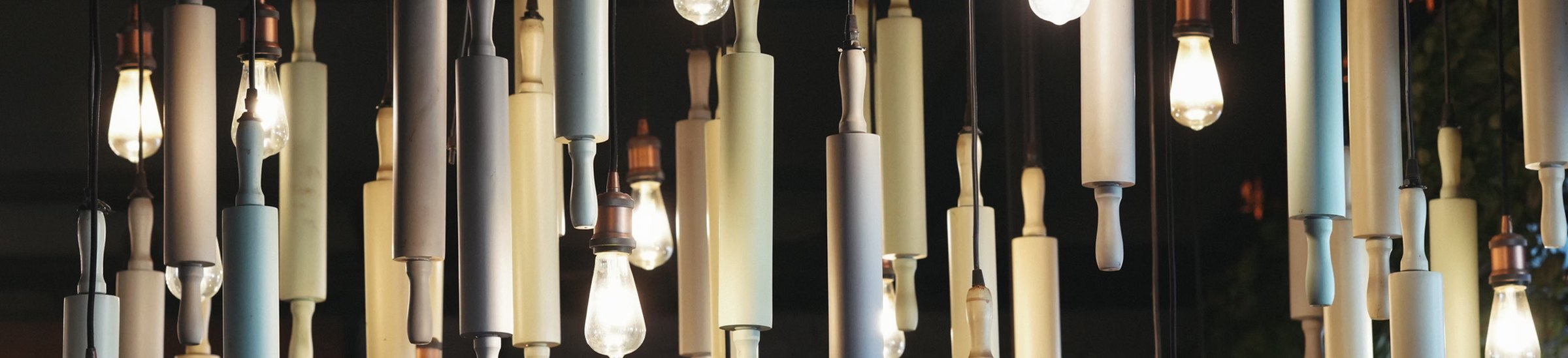 Hanging rolling pins and Edison bulbs — The Light Pantry
